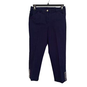 Hearts of Palm Navy Capri’s With Blingy Studs, Size 10
